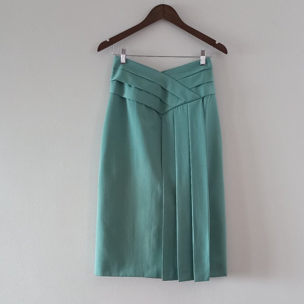 $20 or 2 for $30 ALBERTA FERRETTI vintage turquoise pleated skirt